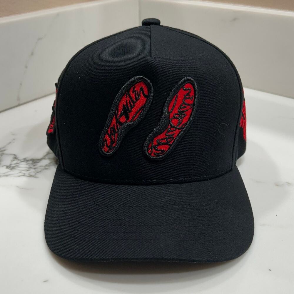 Ferreti Hats Black Red Skull Horror Snapback Adjustable Baseball Cap One Size